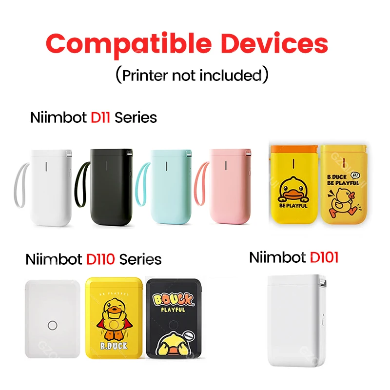 【6/9Rolls Gift Box】NIIMBOT D11 D110 D101 Label Maker Name Sticker Waterproof Classified Storage Cute Color Paper Rolls Official