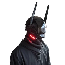 LED Cyberpunk Mask Gothic Cyber Mask for Men,Techwear mask, Halloween Cosplay Costume Accessory with LED Light, Futuristic Mask