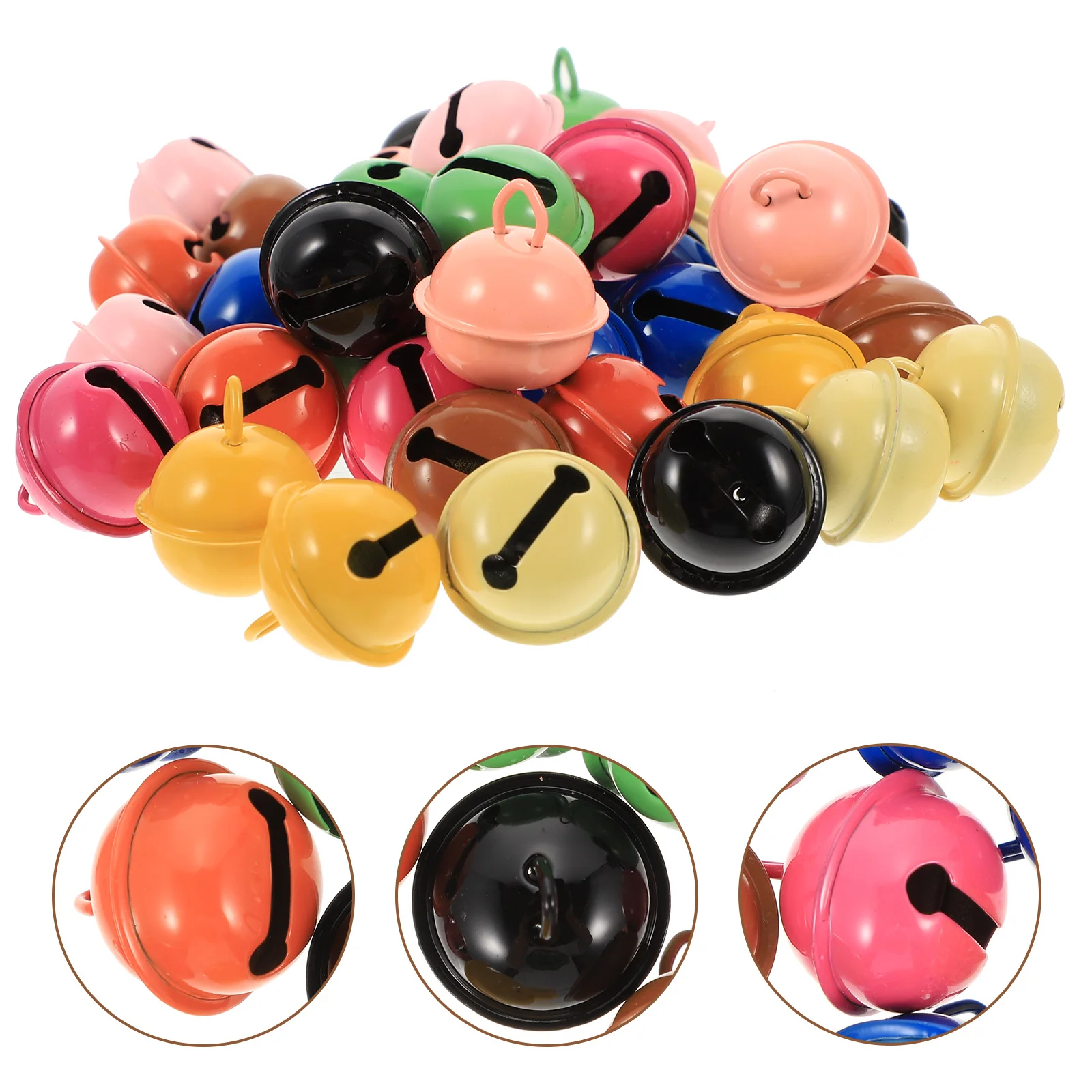 

40pcs Colorful Bells Decorative Craft Diy Accessories Portable Small Metal Holiday Party Home Tree Decoration Festive Supplies
