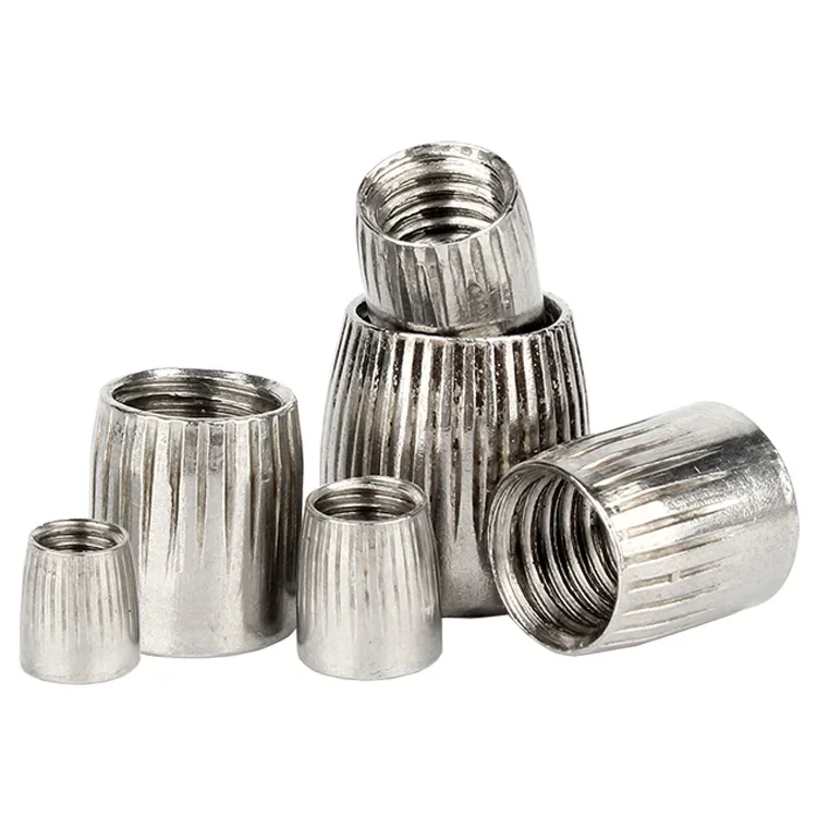 304 Stainless Steel Conical Nuts M6 M8 M10 M12 Cone Nut Knurled Implosion Expansion Screw Cap Thread Nut