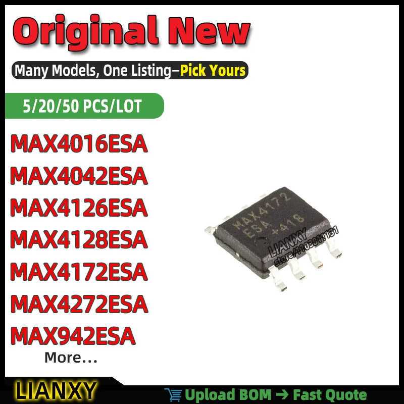 MAX942ESA MAX4172ESA MAX4016ESA MAX4126ESA MAX4272ESA MAX4042ESA MAX4128ESA MAX4331ESA MAX932ESA SOIC-8 ZENER DIODE New Original