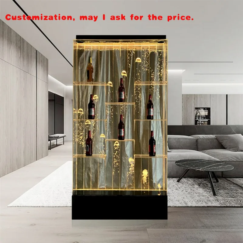 

custom.Bubble Wall Panel LED Light Home Decor Commercial Feature Acrylic LED Lighted Bubble Wine Display Shelv