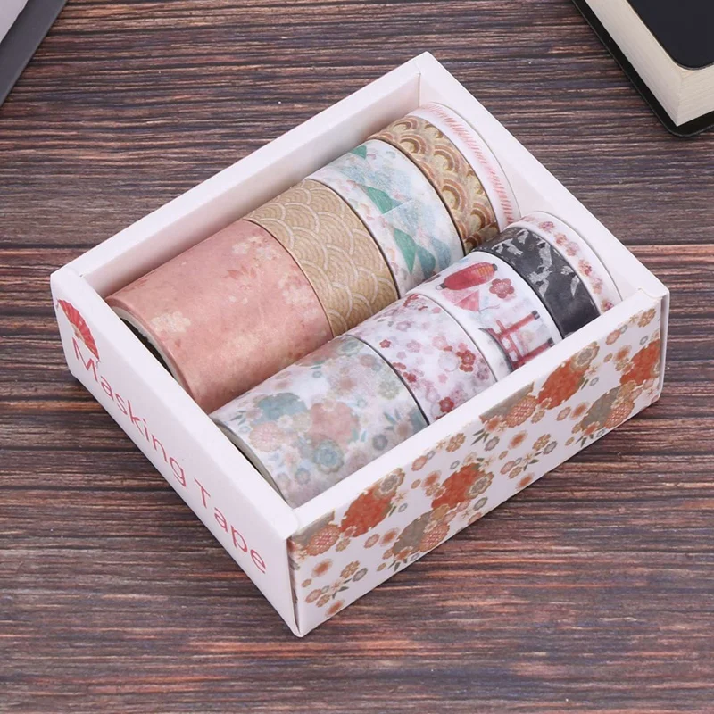 Juego de cintas Washi Kawaii decorativas para 20 piezas, pegatinas de papel japonesas, papelería japonesa, suministro para álbum de recortes, H