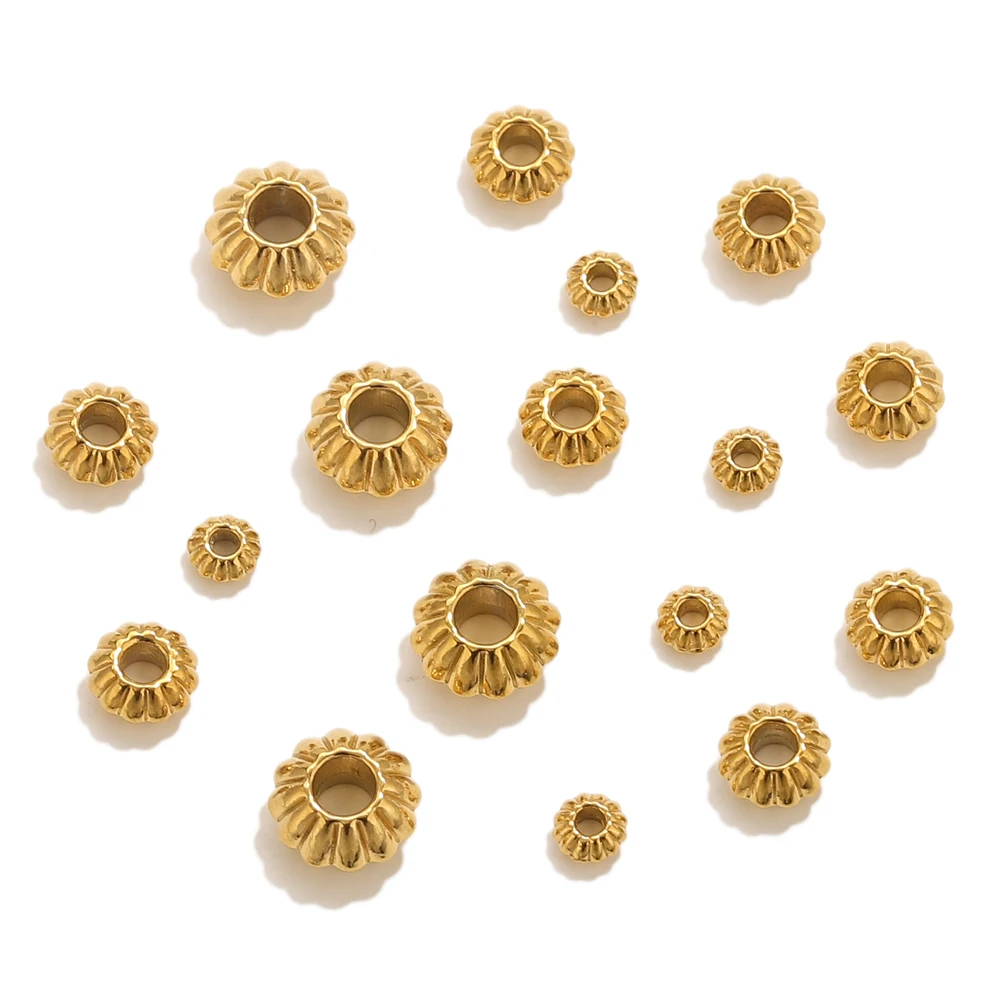 10 pezzi di perline Siilcone in acciaio inossidabile con lenticchie, perline distanziate allentate per la creazione di gioielli, braccialetti con perline fai da te, collana, portachiavi