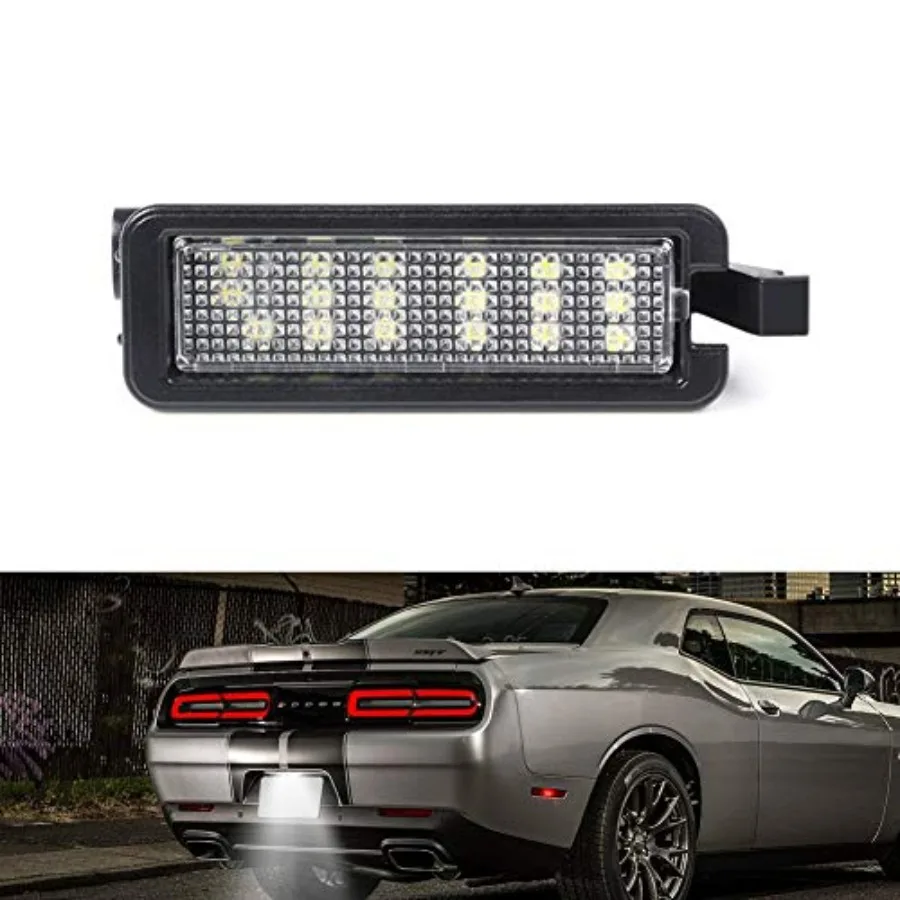 

LED License Plate Light Tag Lamps for 2015-2022 Dodge Charger Challenger Pacifica Jeep Compass Chrysler 300, 6000K White 1PC