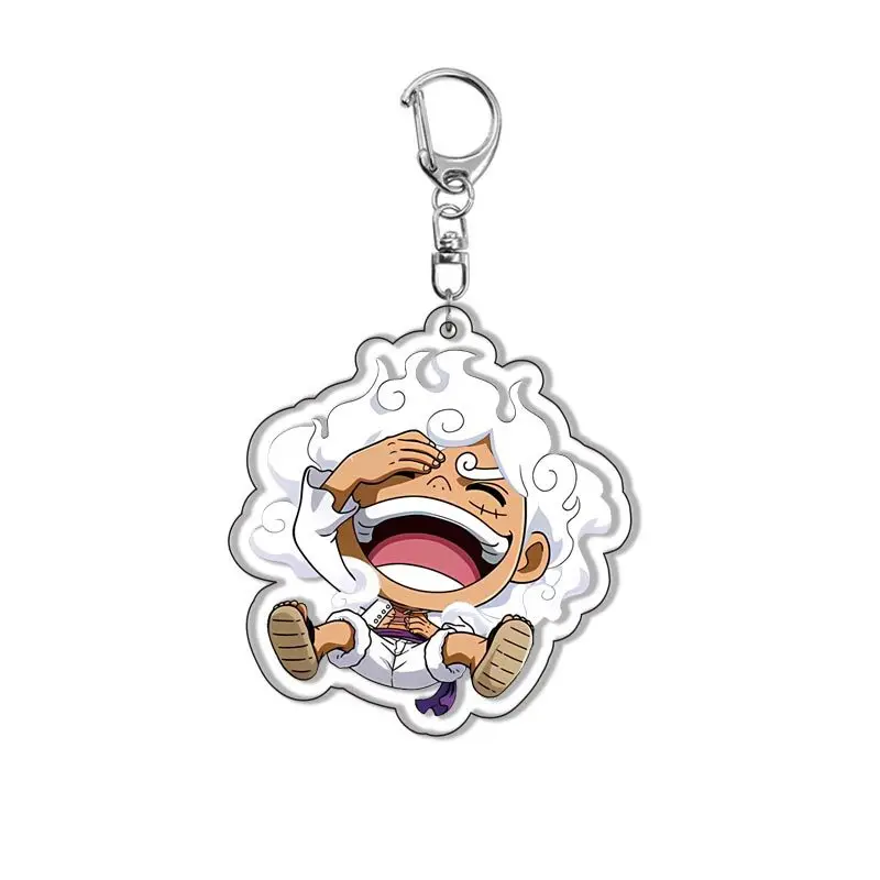 One Piece Acrylic Figurine Keychain Toy Nika Luffy Kaidou Law KING Eustass Kid Chopper Roronoa Zoro Key Chain Gifts Accessories