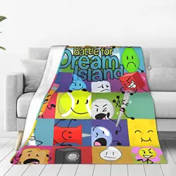 BFDI 무기 광기 만화 담요 꿈의 섬 양털에 대한 전투 참신 따뜻한 던지기 담요 침구 라운지 장식