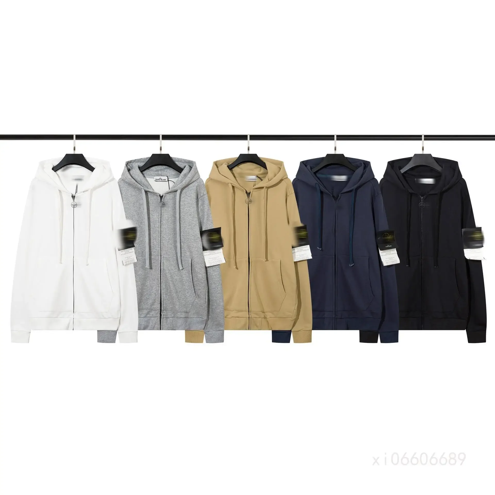 Cross-Border Rock แผนที่เย็บปักถักร้อย Hooded Sweatshirt ฤดูใบไม้ร่วงฤดูหนาว Casual Men Women's คู่ซิปหลวม Fit