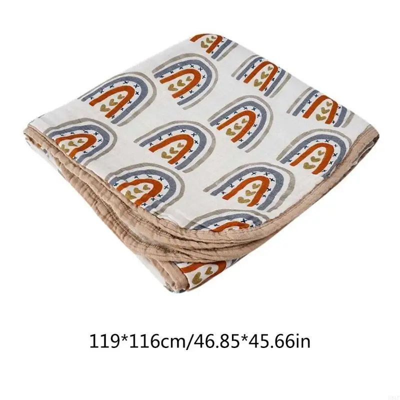 Cobertor absorvente gaze algodão 581F, 4 camadas, respirável para camas, chuveiro, presente