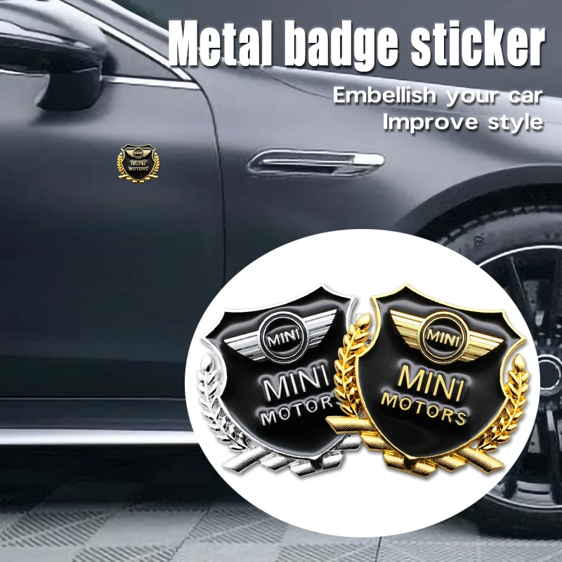 2PCS Car Styling 3D Metal Stickers Car Body Trunk Emblem Badge Decals For MINI Cooper One S R50 R53 R56 R60 F55 F56 Accessories