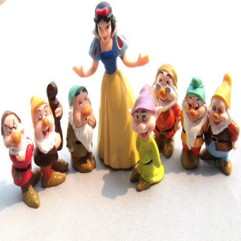 8pcs/set Disney Princess Snow White And The Seven Dwarfs Collectible Adorable Fashion Toys PVC Model Miniature For Xmas Gift