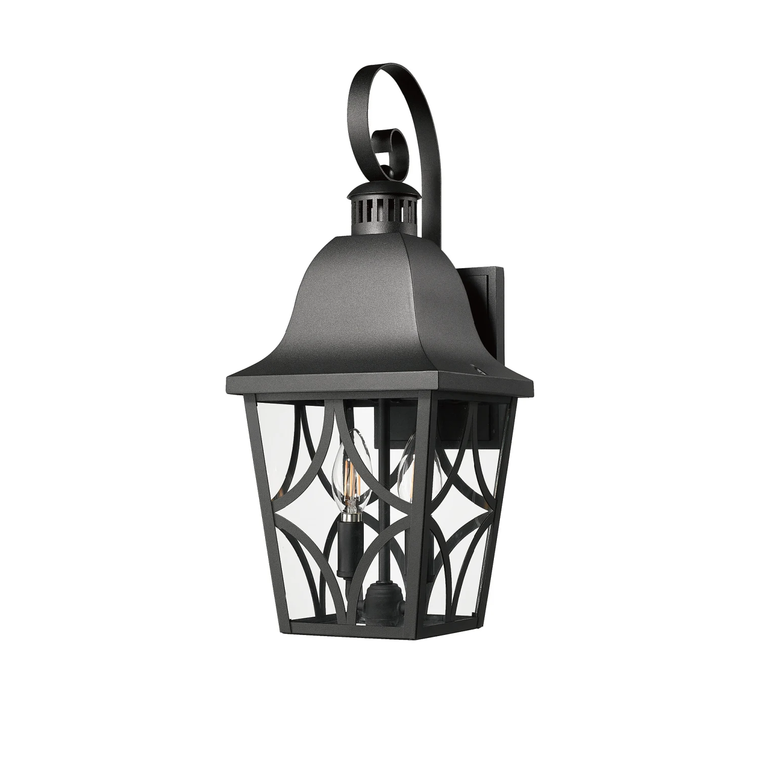 

Waterproof Outdoor Wall Sconce, Matte Black Exterior Light Fixture with Clear Glass, Ideal for House, Garage, and Front Door - 1