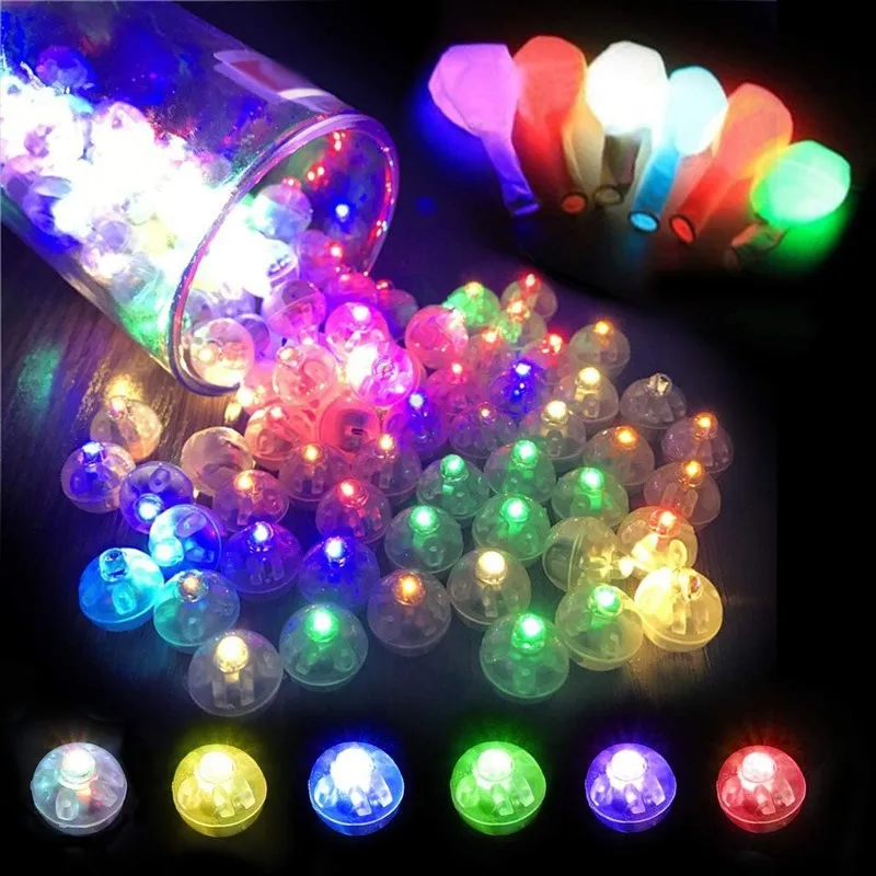 LED Balloon Light Mini Round Ball Lamp Ultralight Colourful Candy Flash Night Light 10 ~ 100PCS Christmas Wedding Birthday Decor