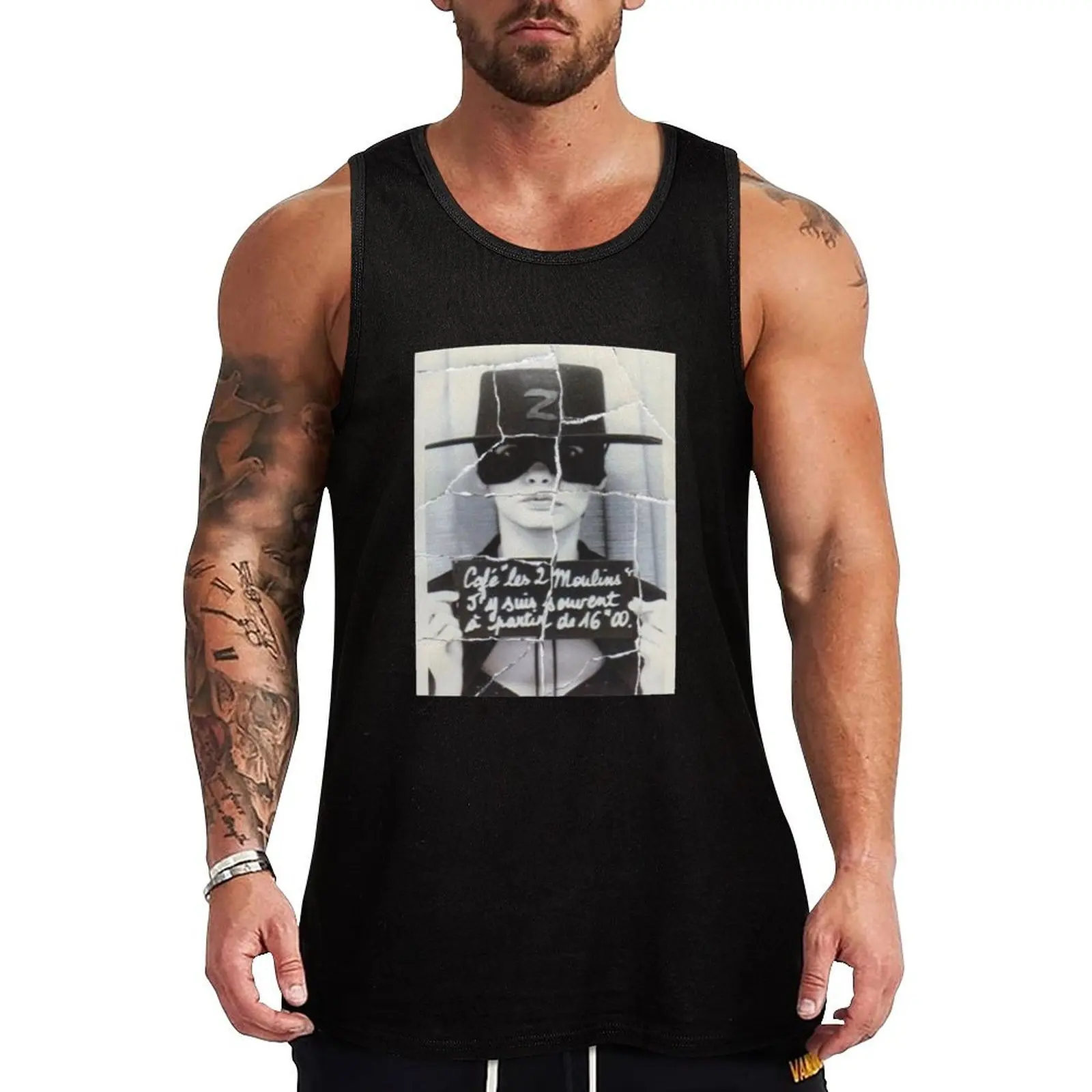 Amelie Photobooth Café des 2 Moulins French Movie Tank Top summer 2024 Fitness men clothing singlets for men