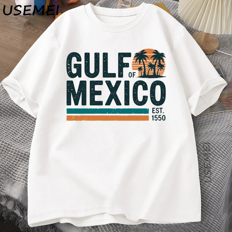 Gulf of Mexico Est T-shirt Texas Alabama Mississippi Florida Beach T Shirt Trending Mexico Lover Gifts Clothes Cotton Streetwear