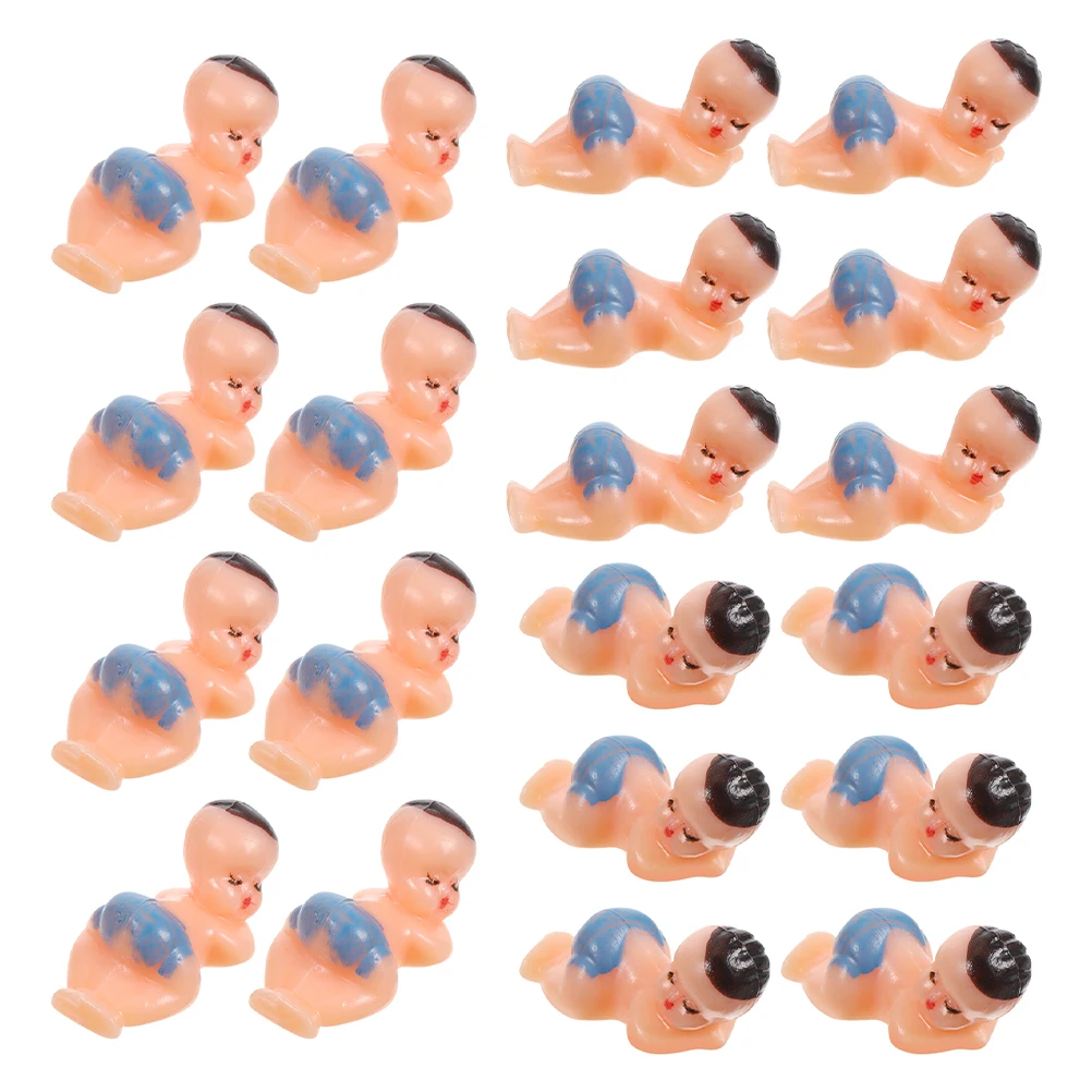 50 pçs chuveiro dormindo decorações infantis adorável pequeno plástico bebês festa favores adoráveis miniaturas para