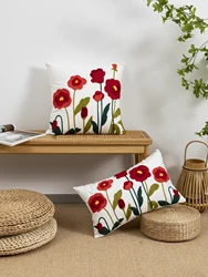 1pc Gesang flower pattern cotton sail fabric pillow cover with modern and minimalist style suitable for living room and bedroom