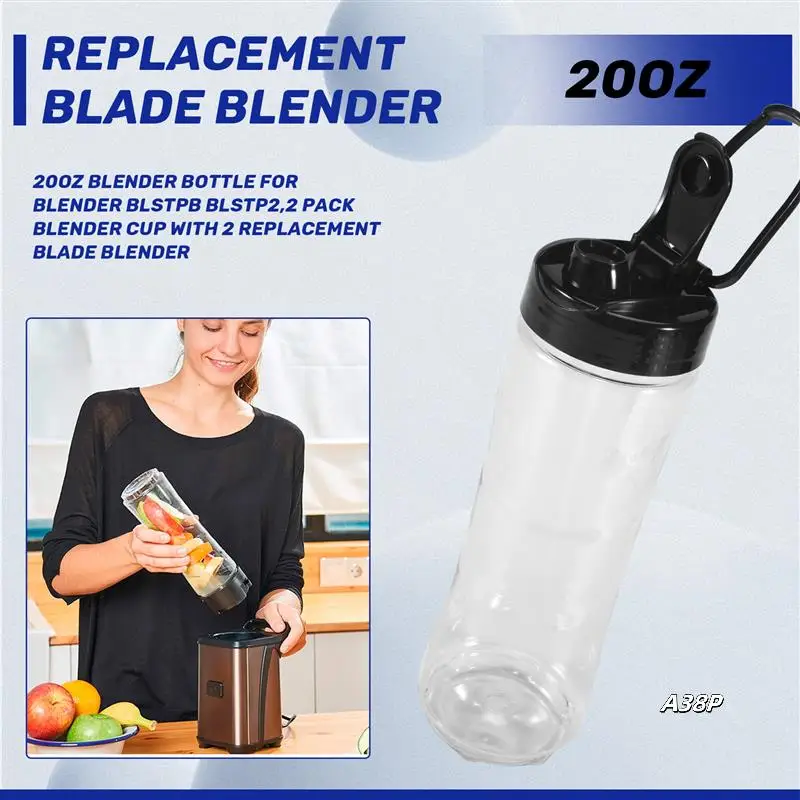 

20OZ Blender Bottle For Oster My Blend Blender BLSTPB BLSTP2,2 Pack Blender Cup With 2 Replacement Blade Blender
