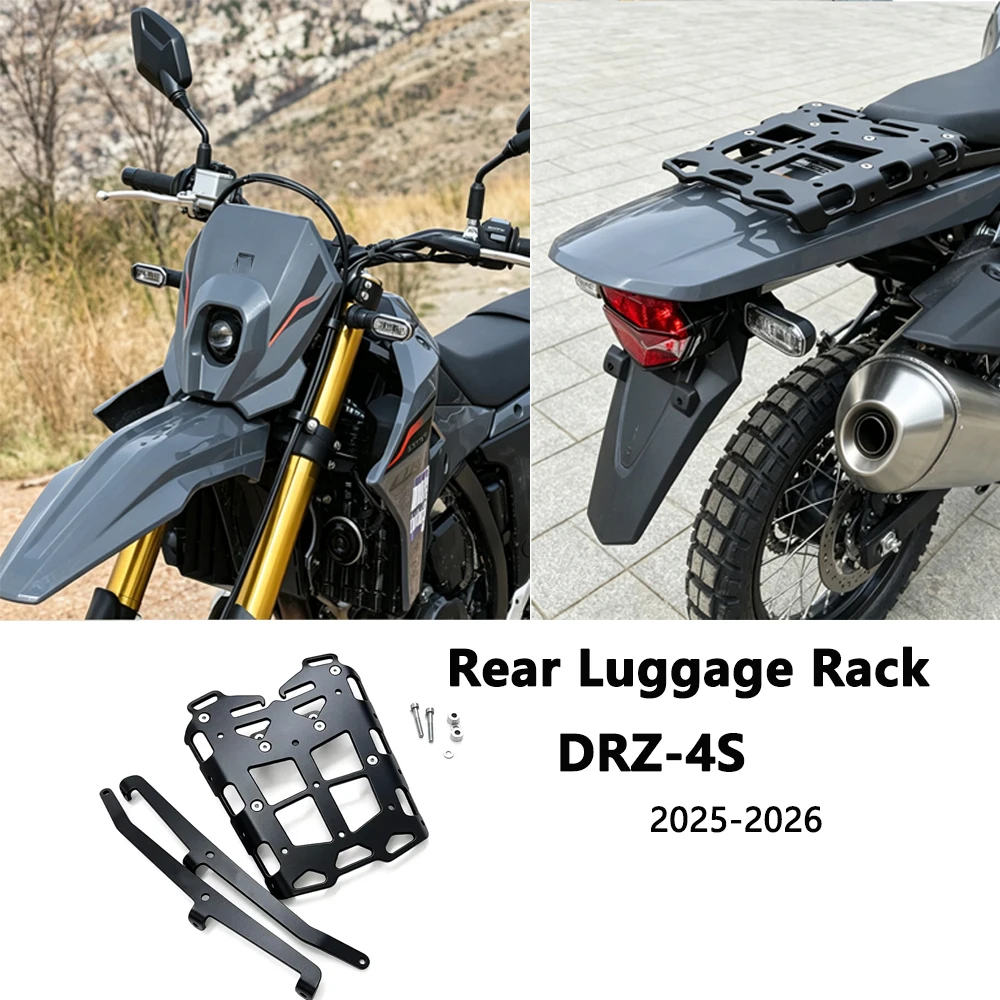 Motorcycle Rear Top Luggage Rack For Suzuki DRZ-4S 2025/2026 4MM Aluminum Carrier Support Bracket Kit DR-Z4S Rear Rack Accessory