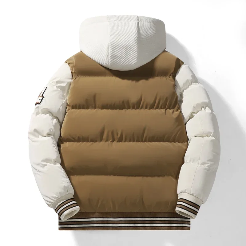 Veste à capuche en peluche brodée de lettres pour hommes, manteau masculin, vêtements en coton décontractés polyvalents, hauts chauds, tendances de