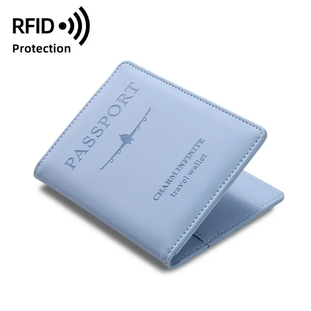 

With RFID PU Leather Passport Holder Travel Wallet Certificate Storage Bag Passport Protective Cover Ticket Holder Credit Card