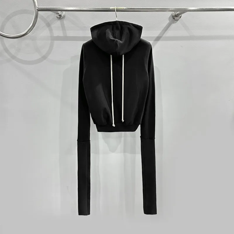 HKSH Herbst Neue frauen High Street Stilvolle Langarm Persönlichkeit Einfarbig Tasche Kordelzug Grundlegende Mit Kapuze Sweatshirt HK7632