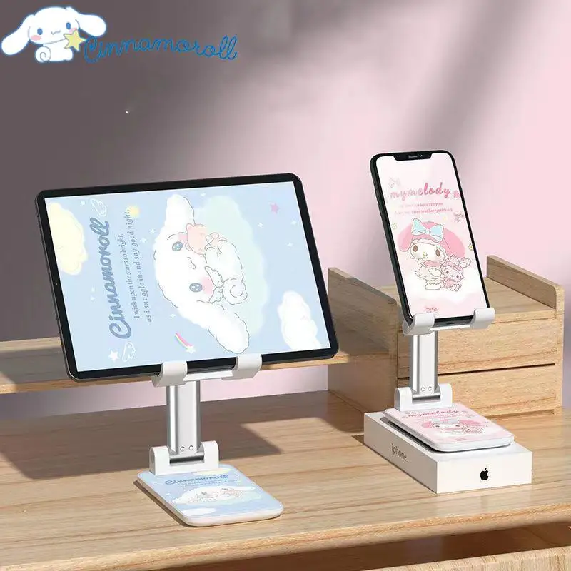 

Sanrio Cinnamoroll Foldable Tablet Mobile Phone Desktop Phone Stand for Ipad Iphone Samsung Smartphone Adjustable Desk Bracket