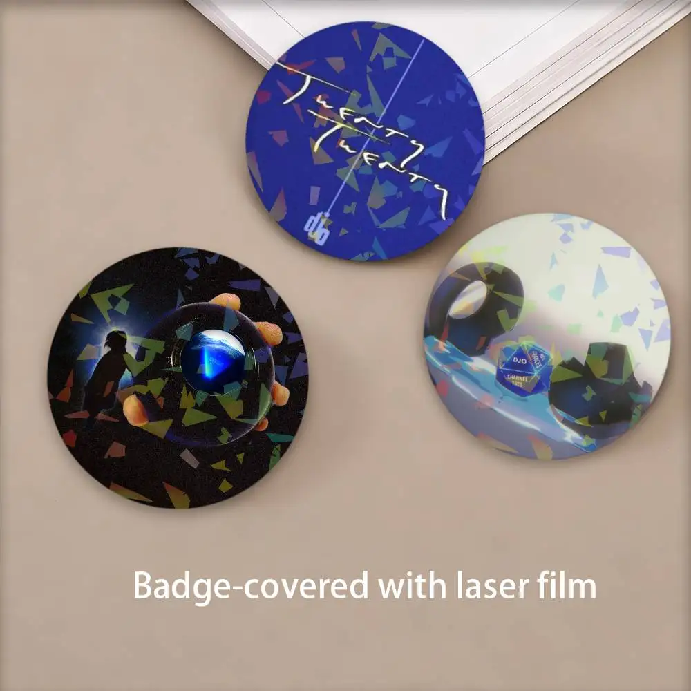 Fashion Singer D-Djo Round Badge Lapel Pins for Backpacks Briefcase Laser Brooch Clothes Gifts