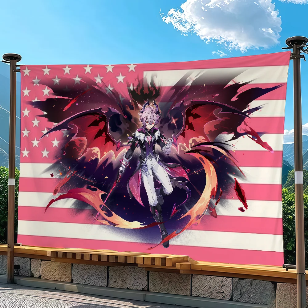 Genshin Impact Durin Flag Tapestry Outdoor Party Bedroom Living Room Dormitory Decorative Themed Wall Hanging Banner Gift