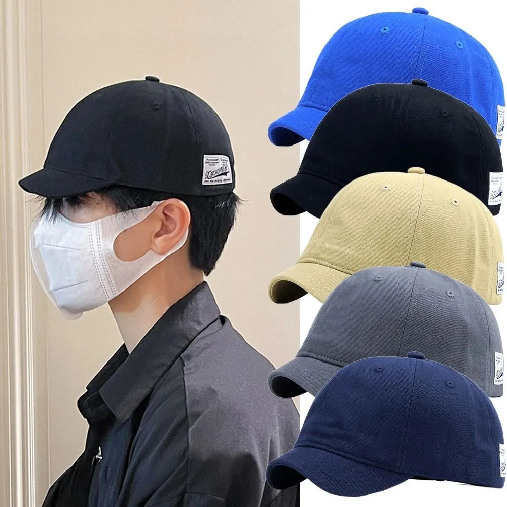 Casual Short Brim Baseball Cap Adjustable Cotton Dad Hat Fastener Tape Nylon Low Profile Caps Men Women