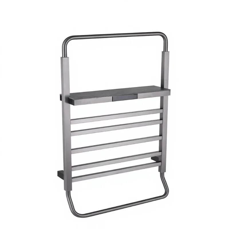 Commercial Stainless Steel Heated Towel Rack Large Size Modern Style Adjustable Feature Overheat Protection for Hotel Home