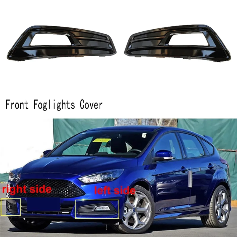 

Trending 1 Pair Front Bumper Grille Fog Light Cover Trim Foglights Headlights Frame Black Plastic For Ford Focus ST 2015-2018