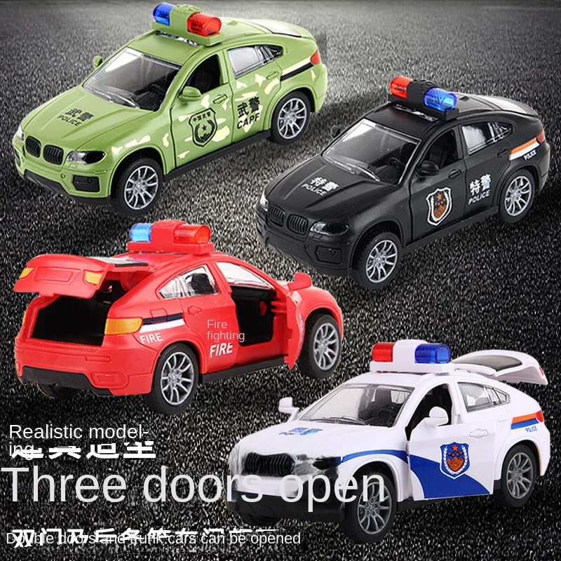 Children\'s Inertia Police Police Car Toy Simulation Police Car 110 Model Boys and Girls Rescue Simulation Car