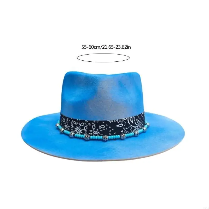 

HXBA Elegant Wool Homburg Wool Top Hat with Wide Brimmed for Outdoor Gatherings