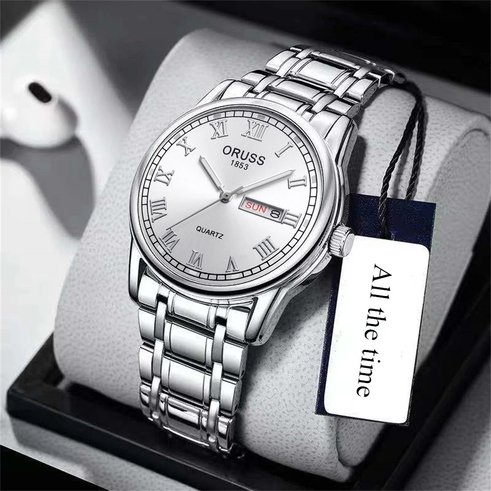 Klassische ausländische Stil Herren uhr atmos phä rische Klasse Mode langlebige langlebige Doppel kalender schöne Freizeit Business Trend Stud