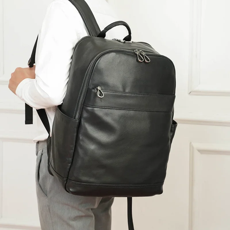 Rucksack Männer Echtes Leder Mode Reisetasche Männlichen Laptop Rucksack Leder Taschen Rindsleder Schul Große Kapazität Taschen für Männer