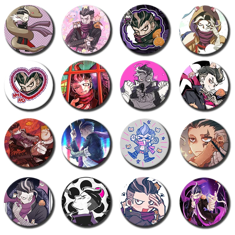 Danganronpa Gundham Tanaka Badges Anime Game Character Lapel Pin Round Brooch for Backpack Collar