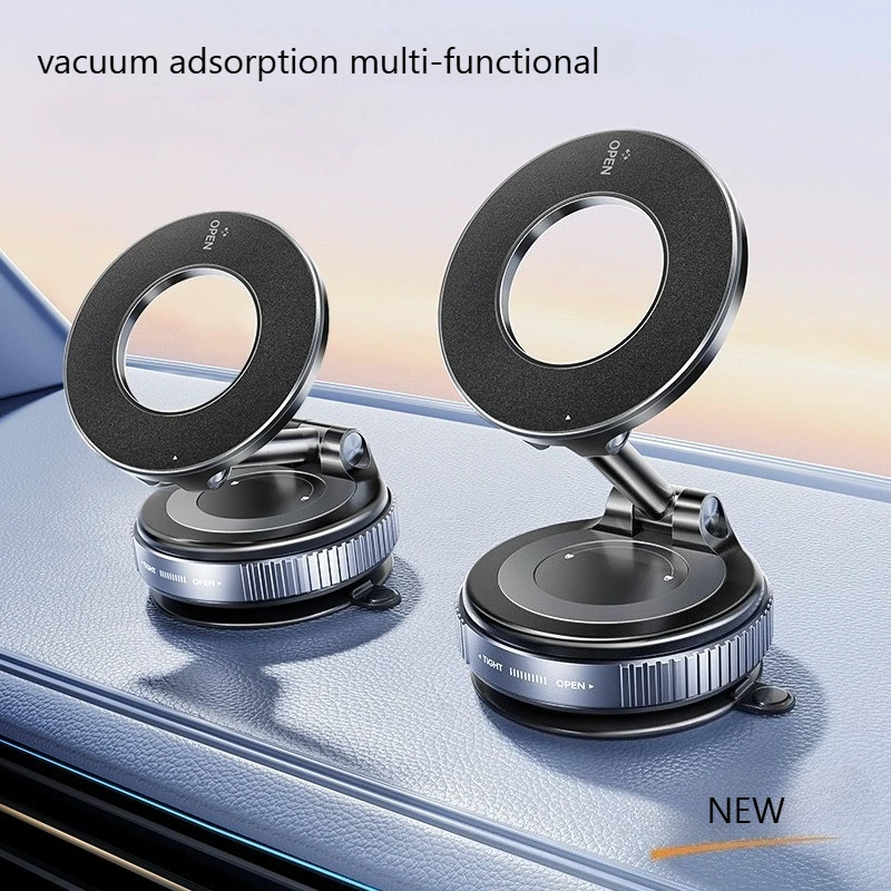 Rotating Folding Magnetic Phone Holder Vacuum Suction Mag Stand for Car Navigation Gym Kitchen - Universal GPS Streaming Bracket