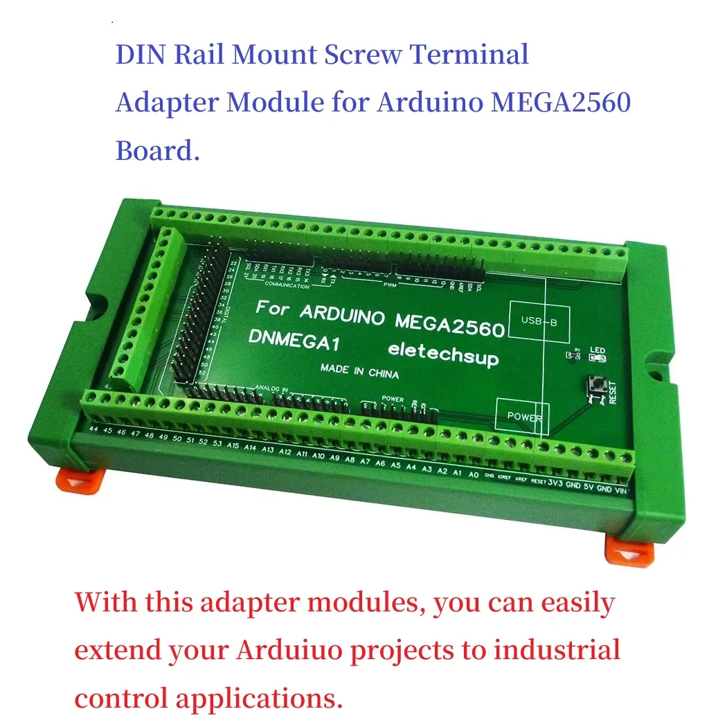 

DIN Rail Mount Terminal Block Adapter Board Shield for Arduino MEGA 2560 R3, PDM80 Case for Industrial Control Home Automation