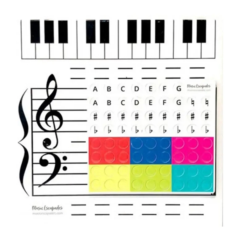 Magnetic Music Staff Board Erasable Paper Enjoyable Musical Instruction Whiteboard Toy For Kids, Easy To Use Durable