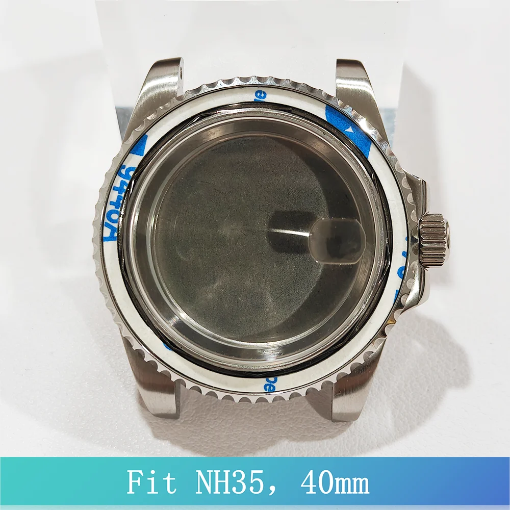 

40mm NH35 Watch Case Steel Case Fit NH36 Movement Sapphire Glass Waterproof Unidirectional rotation 28.5mm Dial