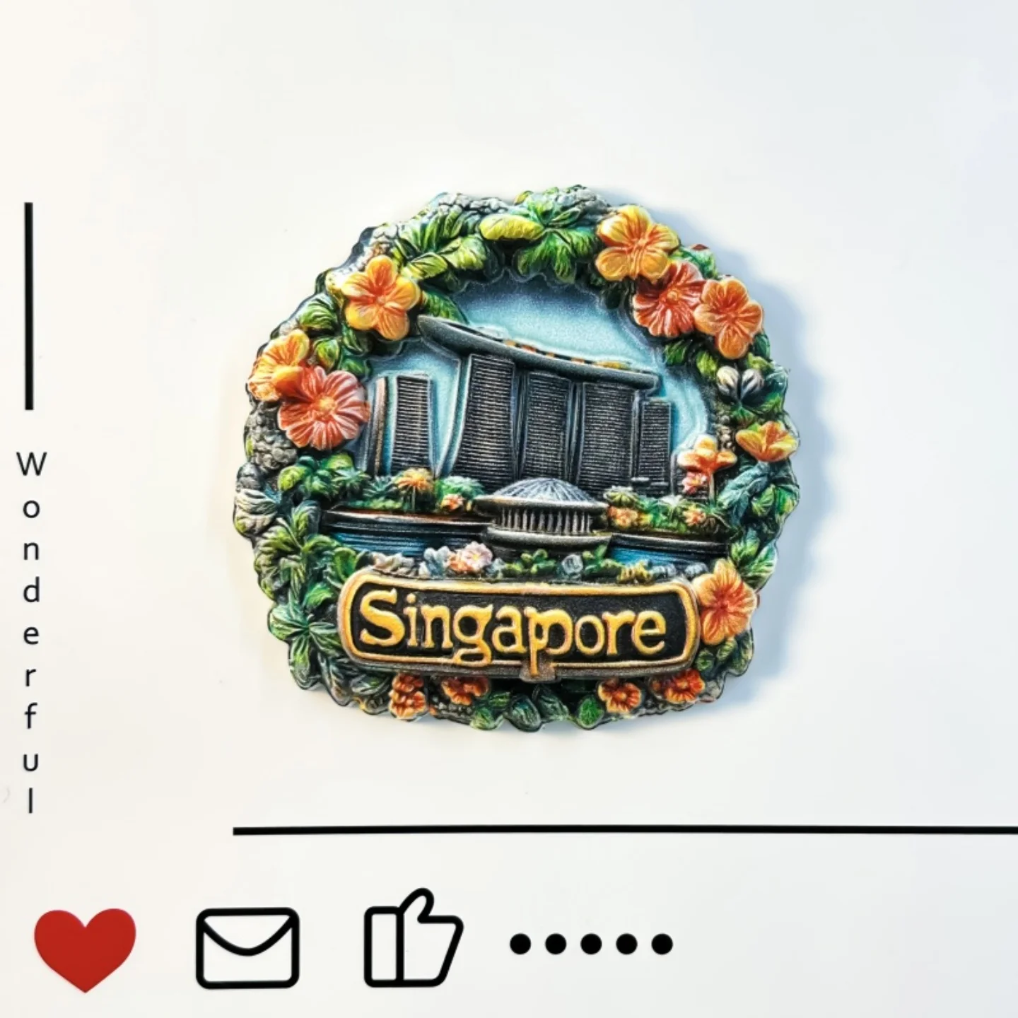 Singapur, Recuerdos turísticos, Marina Bay, Hotel de arena, Decoraciones de cocina, Flores, Corona, Pegatinas magnéticas