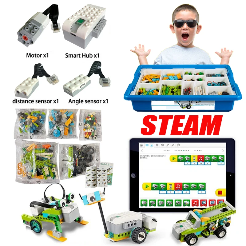 

WeDo 2.0 Educational FunctionsParts Compatible 45300 Core Set Building Blocks DIY Toys Christmas Gifts Charge version