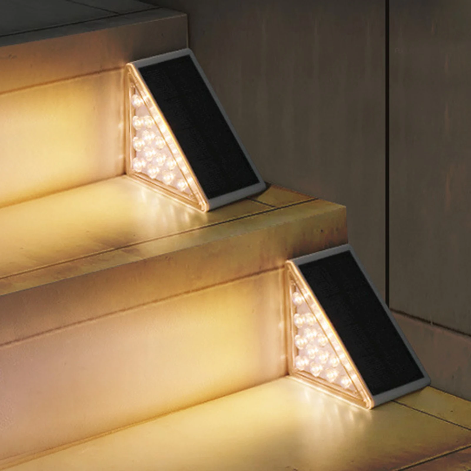 

Wireless Solar Triangular Step Lights Easy Installation Outside Lights For Outdoor Deck