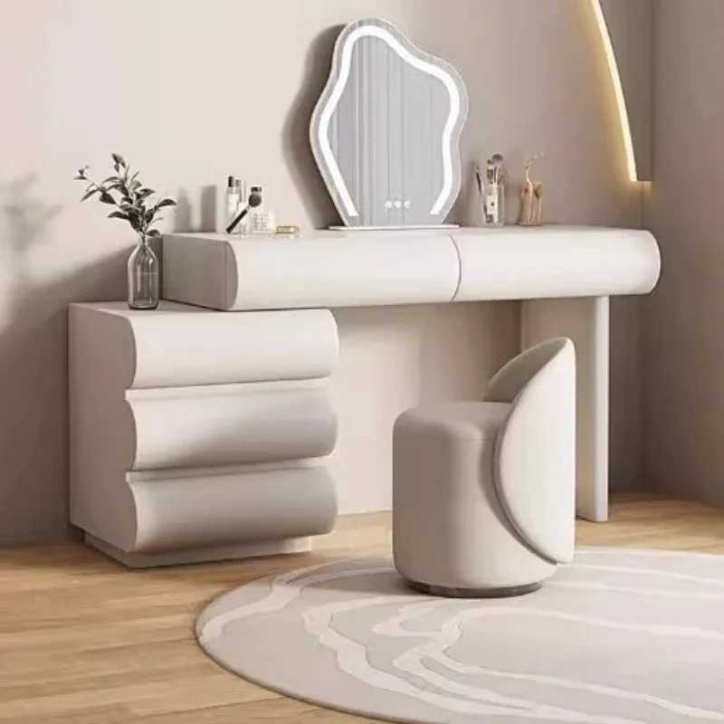 Móveis de Quarto: Penteadeira com Espelho e Gavetas para Maquiagem, Cadeira de Penteadeira, Cômoda para Unhas, para Quarto, Conjunto de Sala de Estar