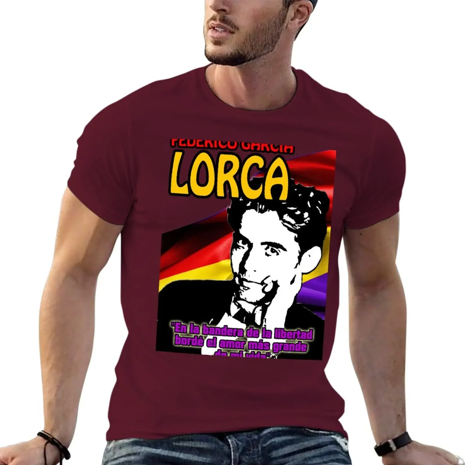 graphic t shirt oversized t shirt vintage clothes Oversized t-shirt Men's t shirts FEDERICO GARCIA LORCA T-Shirt heavyweight