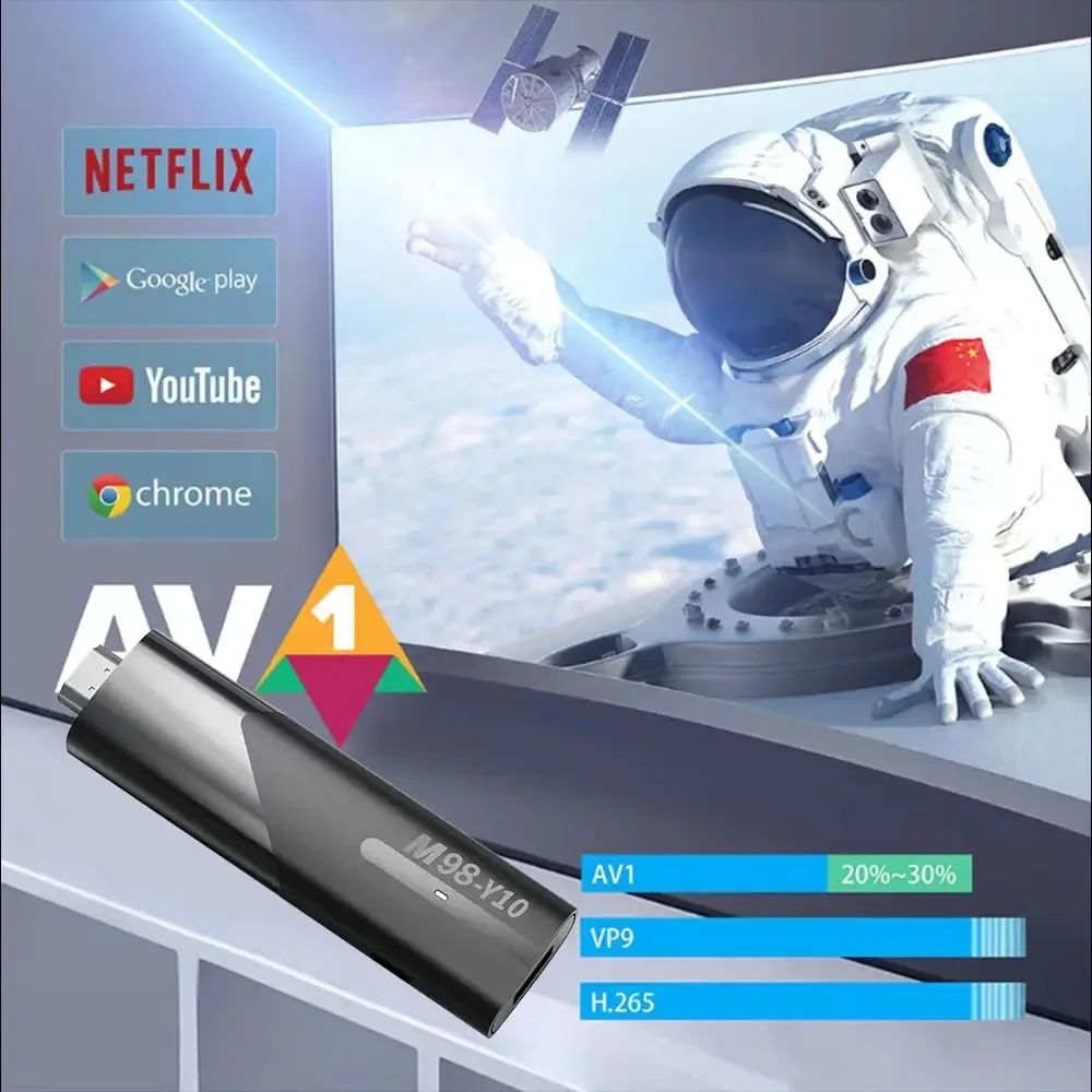 4K ATV Mini TV Stick Android 13 WiFi 2.4G 5G Dual WiFi HDR10 + TV Voice Remote Smart TV Box Quad Core Cortex A53 Lettore di rete