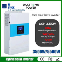 Daxtromn Hybrid Solar Inverter 3.5KW 5.5KW Off Grid 24V 48V 450VDC MPPT 100A Pure Sine Wave Solar Charger For Power System