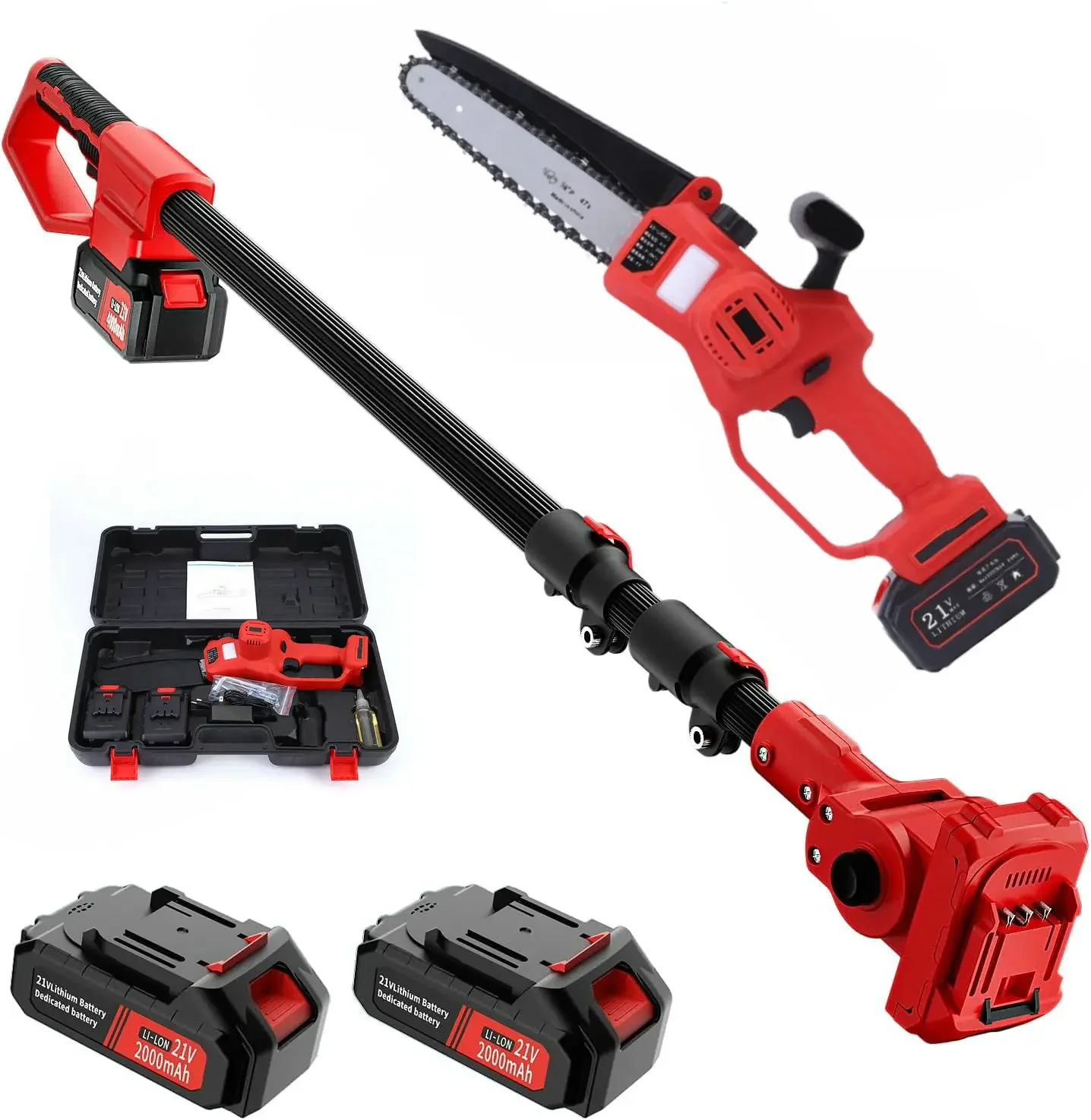 High Speed Aluminum Gearbox Brushless Auto Oiling Cordless Chainsaw Li-ion Battery Chain Saw with Extension Pole