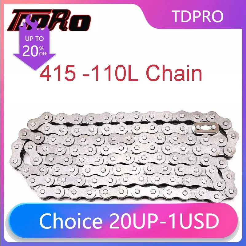 TDPRO 415 Drive Chain 110 L for 2-Stroke 49cc 60cc 66cc 80cc Motorized Bicycle Blikes Push Bike 49cc-80cc Engine 415-110L Chain